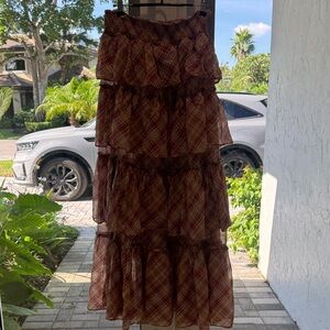 Free people layered maxi skirt